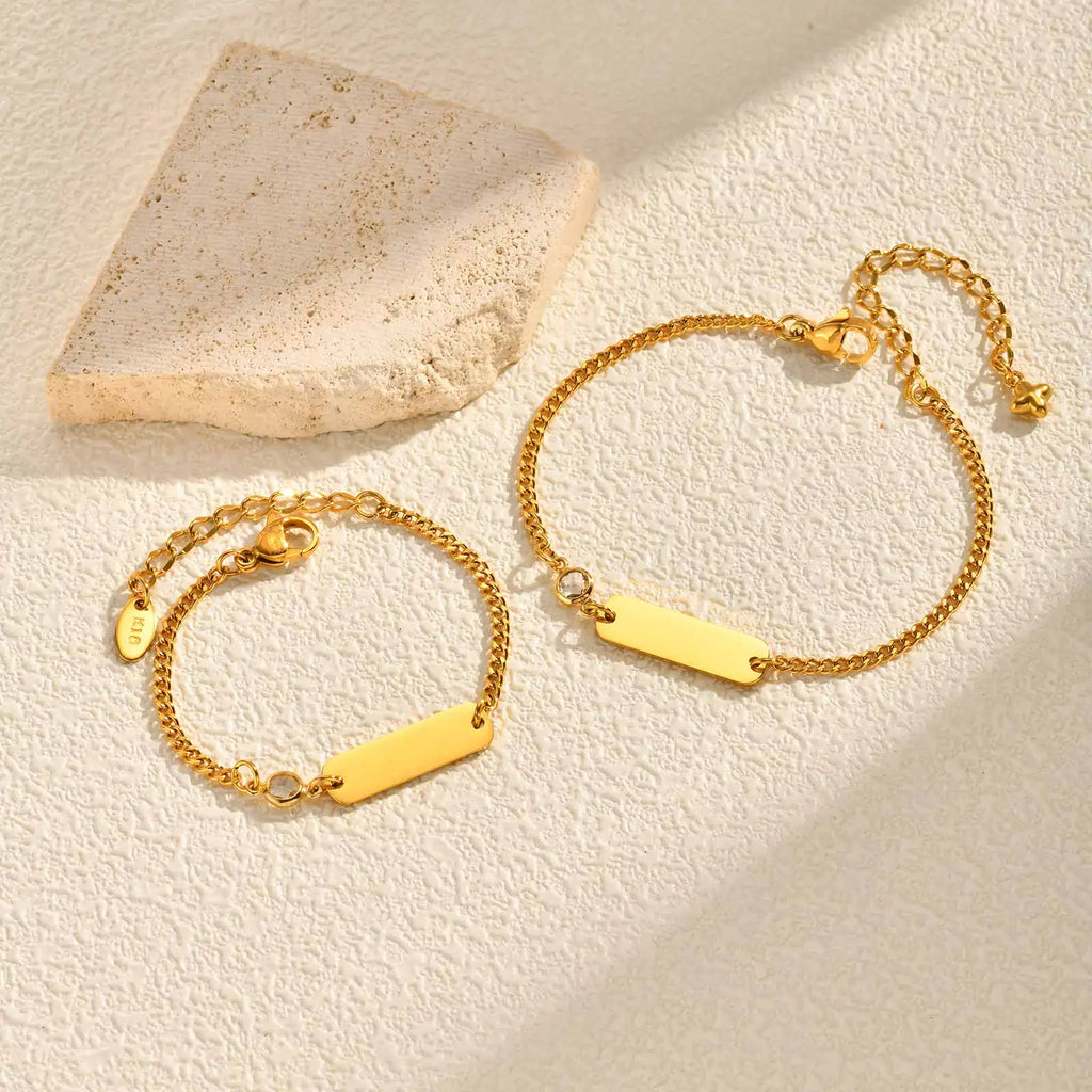 Personalized Name Baby Bracelet – 18K Gold Charm Toddler Gift Personalized Baby Bracelet SPOT
