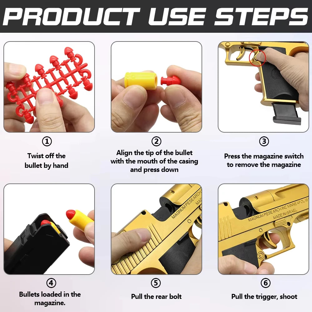 Desert Eagle Soft Bullet Toy Pistol – Outdoor Shooting Game Toy Blaster Pistol SPOT