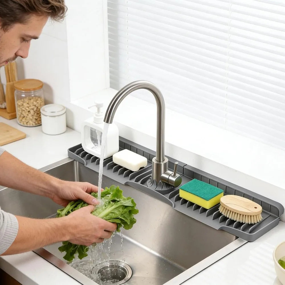 Adjustable Silicone Sink Rack – Sponge, Soap & Brush Organizer Sink Organizer Rack SPOT