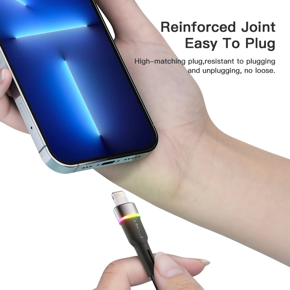Essager LED Lightning Cable – Fast Charging for iPhone & iPad USB Lightning Cable SPOT