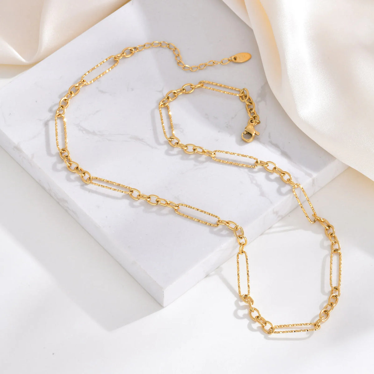 Gold Plated Stainless Steel Link Necklace – Dainty Jewelry for Women Chain Link Necklace SPOT