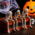Halloween Skeleton Figurines 3-Pc See Hear Speak No Evil Shelf Sitter Halloween Figurine Set SPOT A4