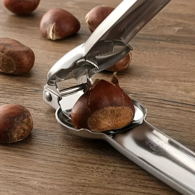 2-in-1 Chestnut Opener & Walnut Cracker – Stainless Steel Nut Cracker Tool SPOT