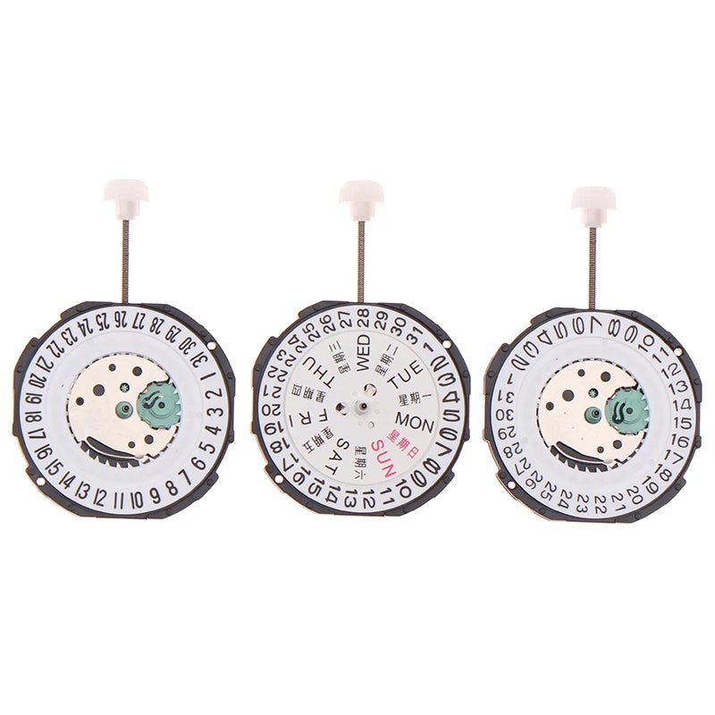 Sunon SL28 Quartz Clock Movement – 3-Hand Day/Date Calendar Quartz Clock Movement SPOT