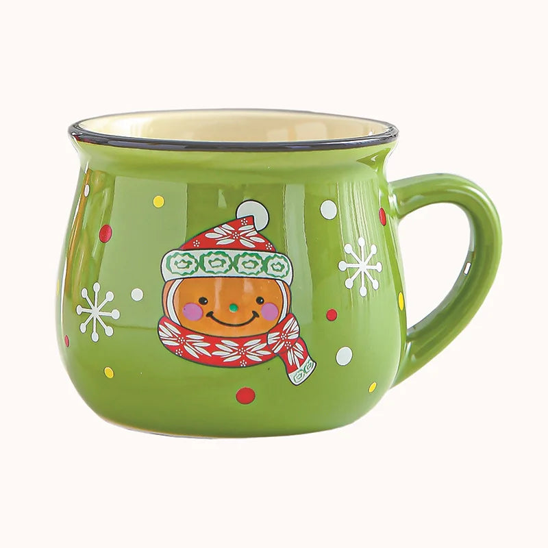 Santa Claus Ceramic Mousse Cup 5oz – 8 Colors | Kids Xmas Mug Ceramic Holiday Mug SPOT 150ml Green