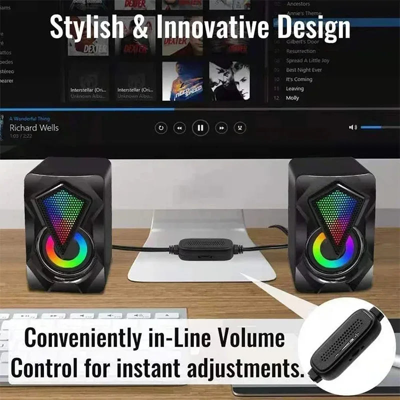 Mini USB Desktop Speaker 2.0 Stereo – PC & Laptop Audio Desktop PC Speaker SPOT