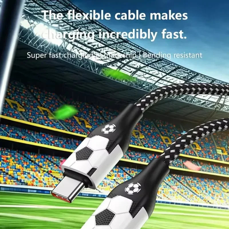 Football Style Braided Fast Charging Cable – iPhone & Android Charging Cable SPOT
