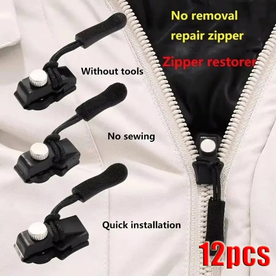 Universal Zipper Repair Kit – Replacement Slider Pulls 3–60 Pcs Zipper Repair Kit SPOT