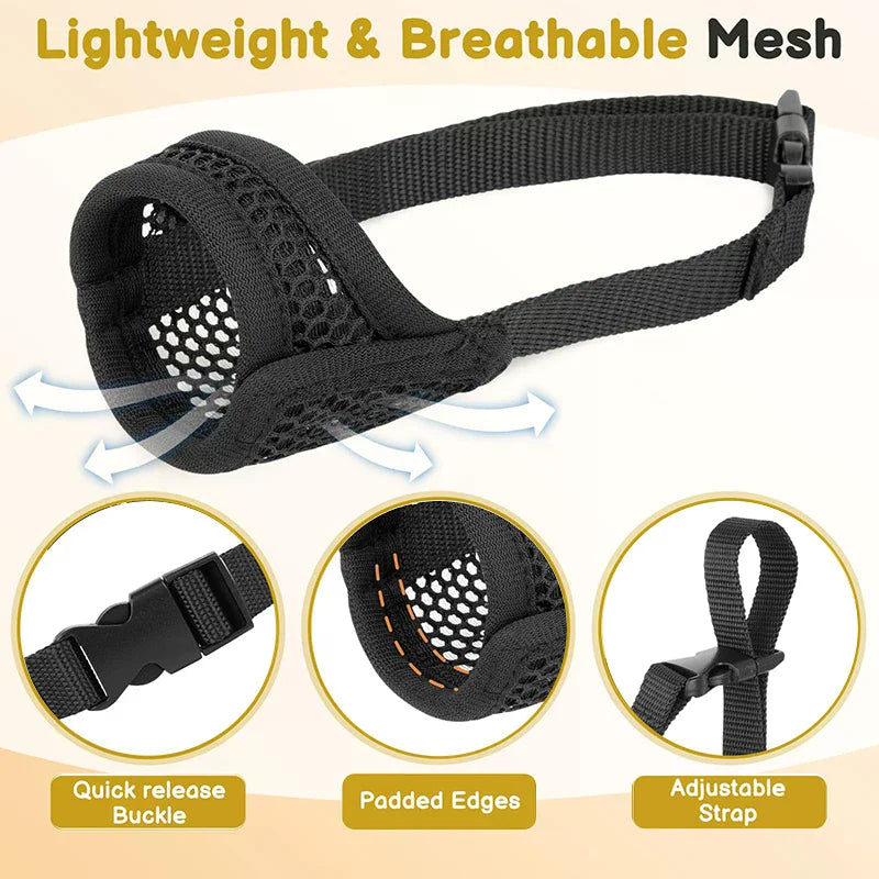 Mesh Dog Muzzle for Short-Snout Small & Medium Breeds Dog Muzzle SPOT