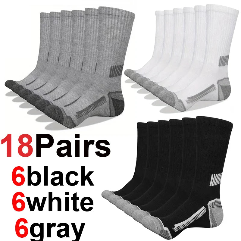 12-Pack Men's Sports Socks – Breathable & Moisture-Wicking Men's Sports Socks SPOT One Size 18Pairs