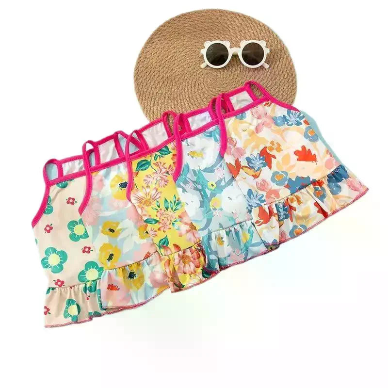 Floral Ruffle Sundress for Small Dogs – Soft Breathable Pet Dress Pet Dog Dress SPOT