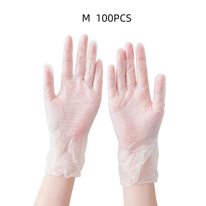 100-Pack Disposable PVC Gloves – Transparent, Latex-Free Disposable PVC Gloves SPOT M