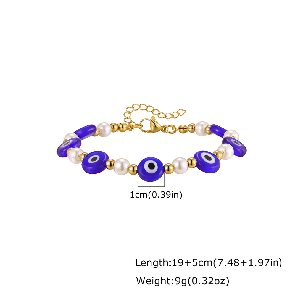 Evil Eye Stack Layered Bracelets – Stainless Steel Adjustable Stacked Bracelet Set SPOT BR-2867G02