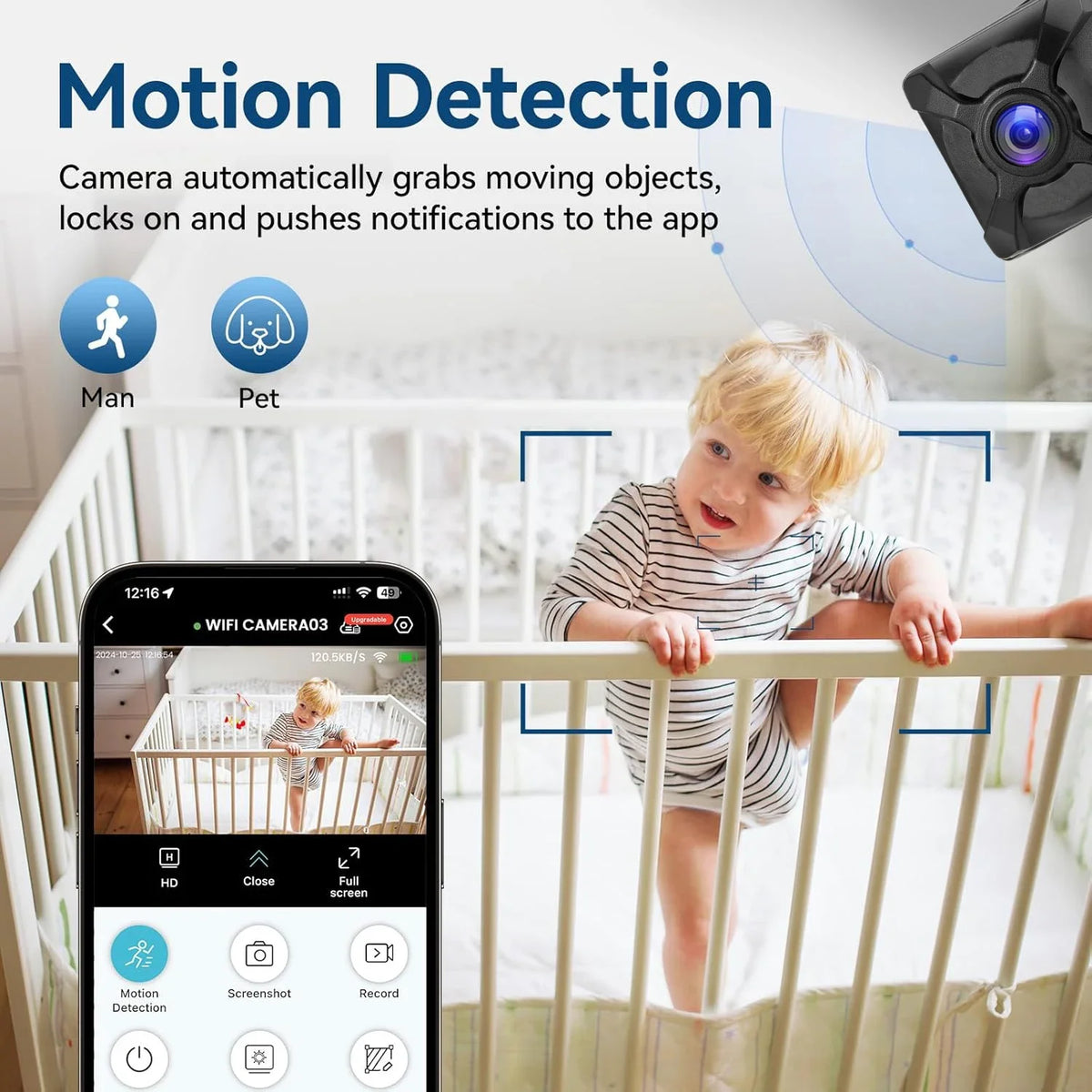 X5 Mini WiFi Camera 1080P – Night Vision & Motion Detection Mini Security Camera SPOT