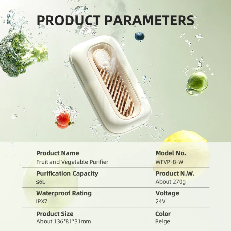 Wireless Ionic Fruit & Vegetable Purifier – Portable Food Cleaner Food Purifier SPOT