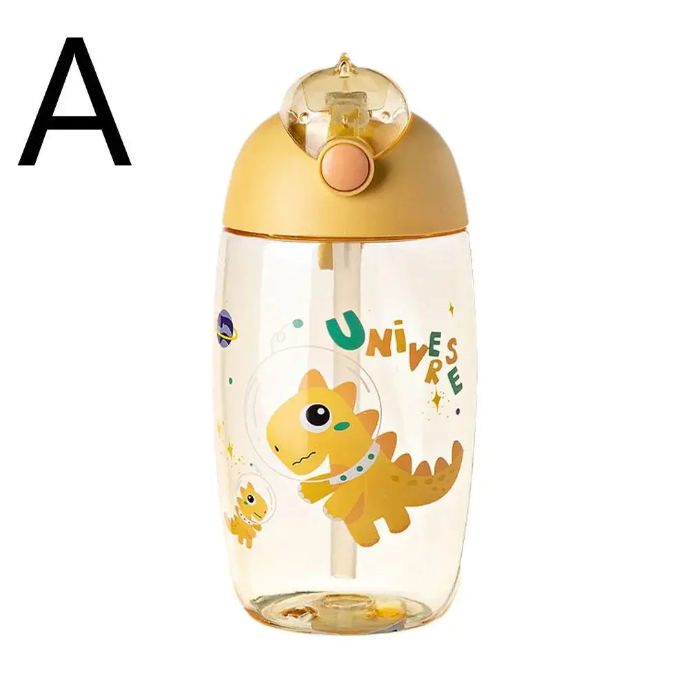 Kids Cartoon Dinosaur Water Bottle 500ml – Straw Sippy Cup Kids Sippy Cup SPOT Yellow 600ml