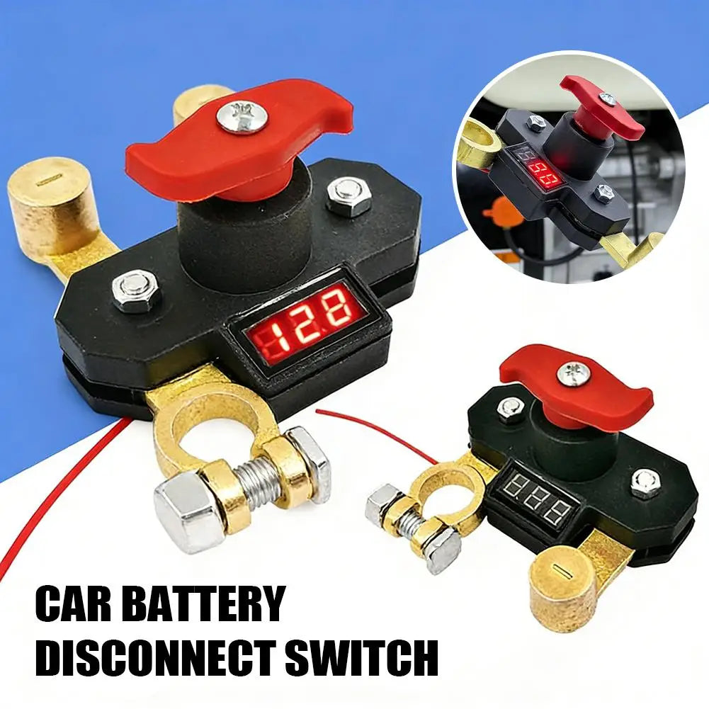 12-24V Car Battery Disconnect Switch with Digital Voltmeter Battery Disconnect Switch SPOT