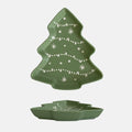 Ceramic Christmas Tree Dessert Tray – Festive Holiday Plate Ceramic Serving Tray SPOT 1 Piece Light Green