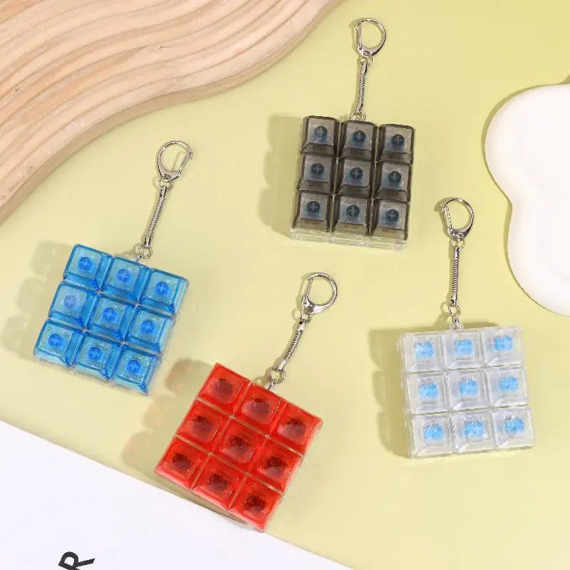 9-Key Mini Finger Keyboard Keychain – Clickable Fidget Toy Fidget Keychain Toy SPOT