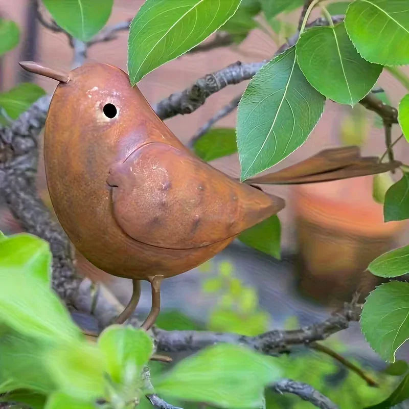 Rustic Iron Bird Statues – Outdoor Garden & Yard Sculpture Garden Bird Statue SPOT