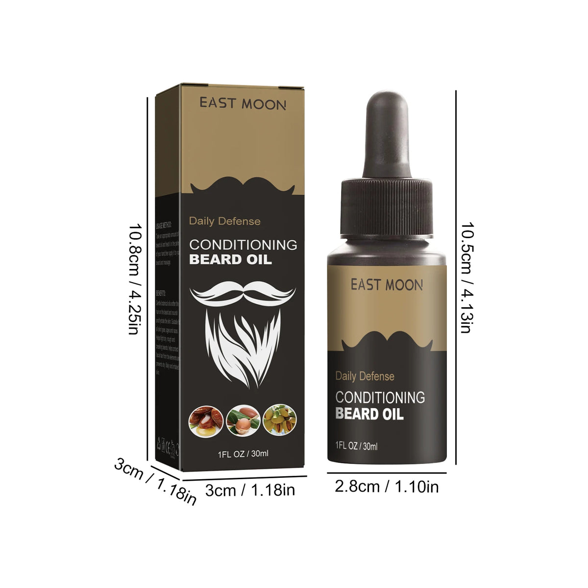 East Moon Beard Growth Oil 30ml – Natural Moisturizing Serum Beard Grooming Oil SPOT