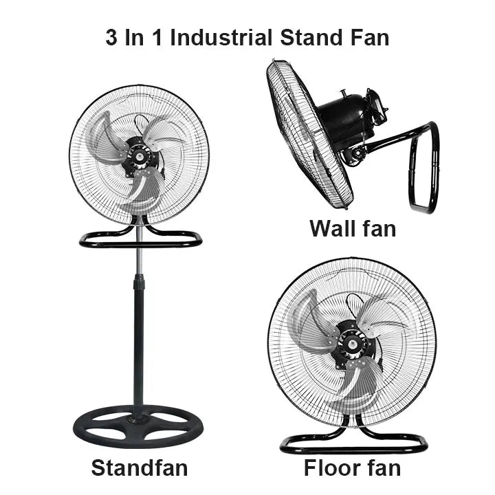 Modern 3-Blade Oscillating Metal Fan – Adjustable Height Oscillating Electric Fan SPOT