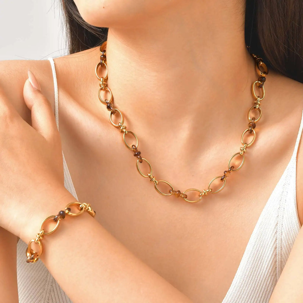 Chunky Gold Chain Bracelet – Adjustable Stainless Steel Link Chain Link Bracelet SPOT