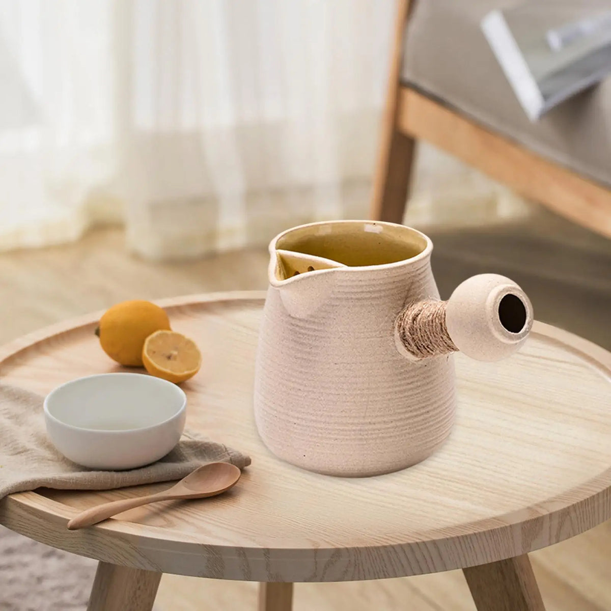 Ceramic Porcelain Teapot with Side Handle & Built-In Strainer Ceramic Teapot SPOT