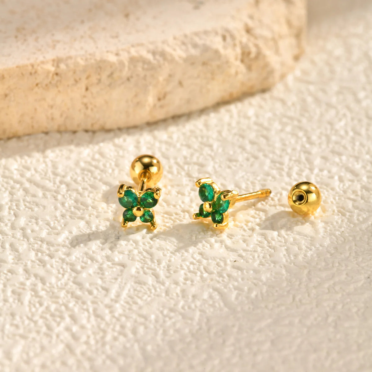Butterfly CZ Stud Earrings – Hypoallergenic Stainless Steel Stud Earrings SPOT
