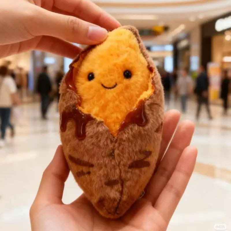 Roasted Sweet Potato Plush Keychain – Cute Food Stuffed Charm Plush Keychain Charm SPOT