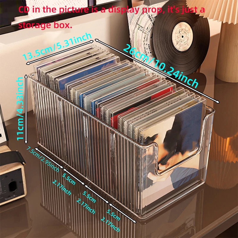 Desktop CD & Disc Storage Box – Clear PET Organizer Rack Disc Storage Box SPOT 1PC
