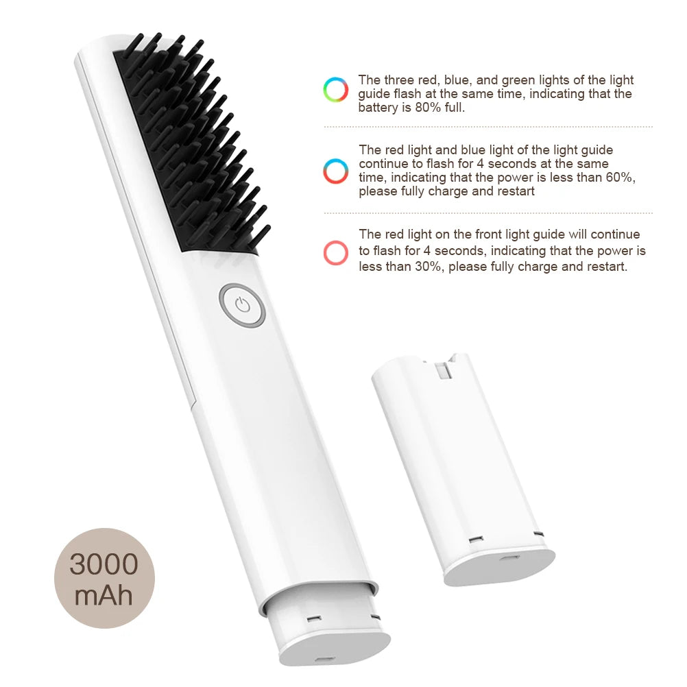 3-in-1 Electric Hair Straightener Brush – Curl & Style Hair Straightener Brush SPOT