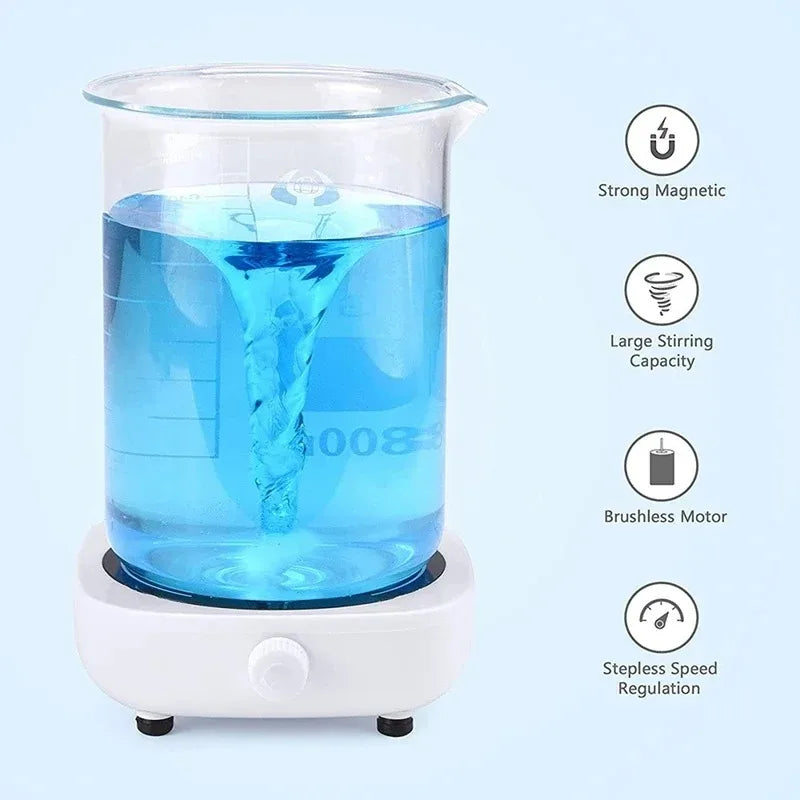 Magnetic Stirrer Mini Lab Stir Plate 600–4000 RPM + Stir Bar Magnetic Stirrer SPOT
