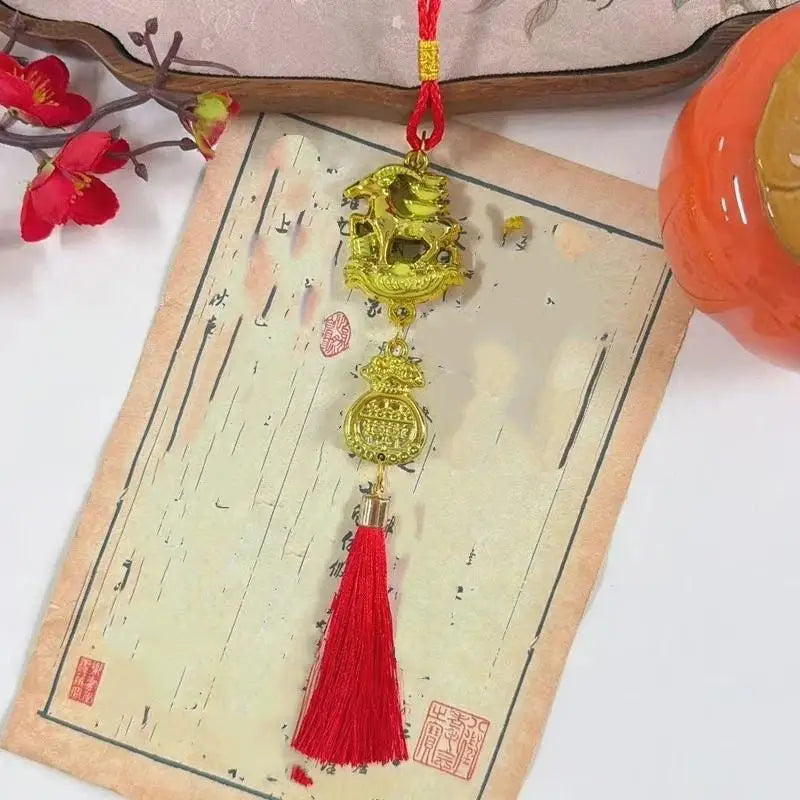 2027 Goat Year Chinese New Year Hanging Ornament | Gold & Red Festive Hanging Ornament SPOT