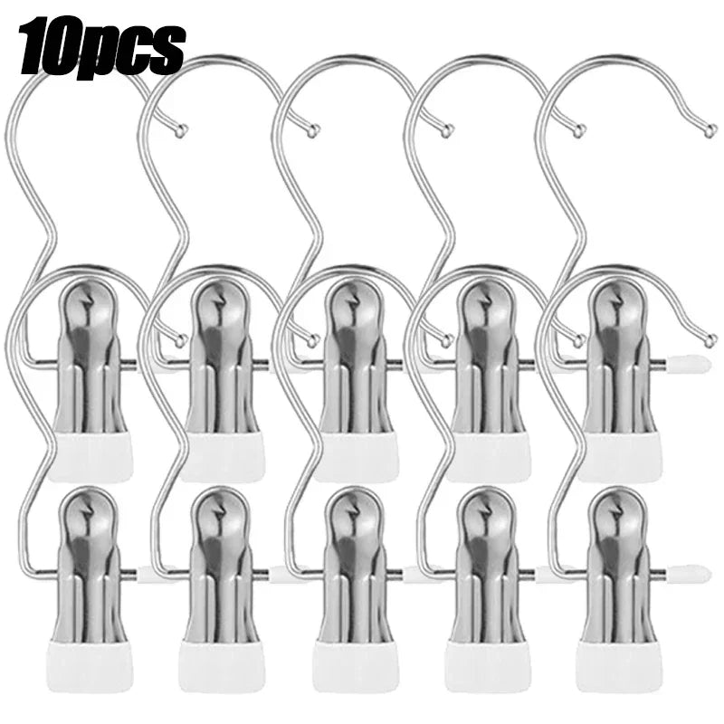 Stainless Steel Sock Clips & Clothes Pegs – 5 to 30 Pack Laundry Clothes Clips SPOT 10pcs-white XL