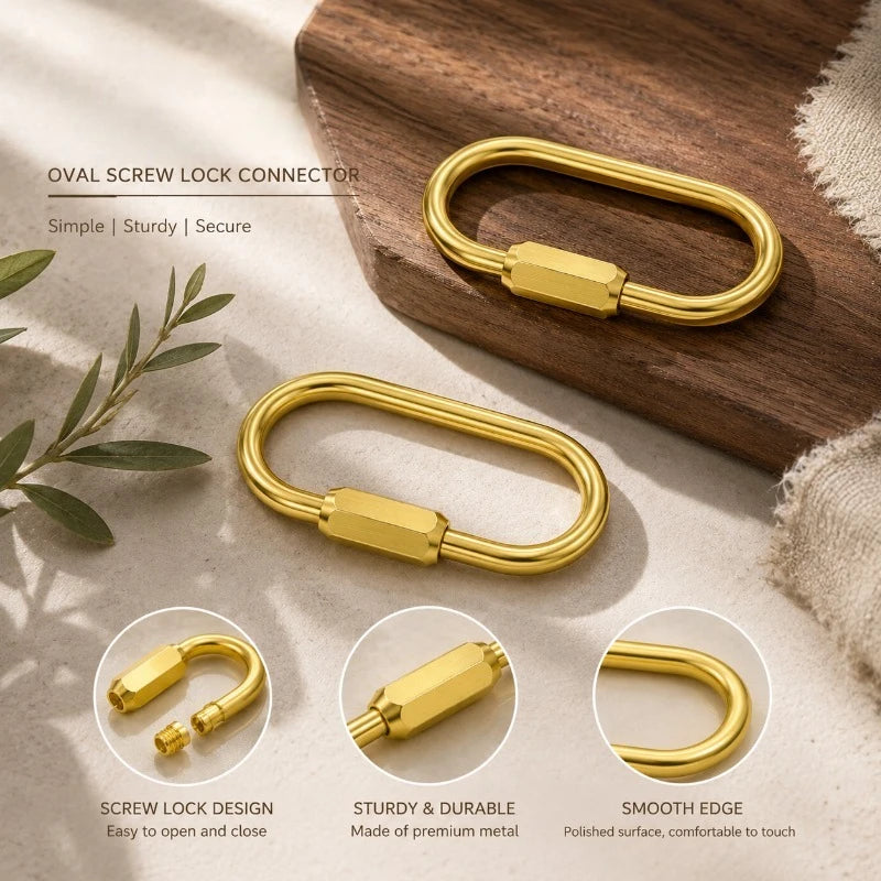 Brass D-Ring Screw Lock Keychain – EDC Key Organizer Screw Lock Keychain SPOT
