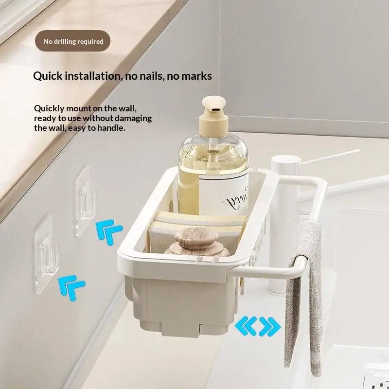 Kitchen Sink Organizer – Self-Draining Sponge & Soap Holder Sink Organizer Rack SPOT