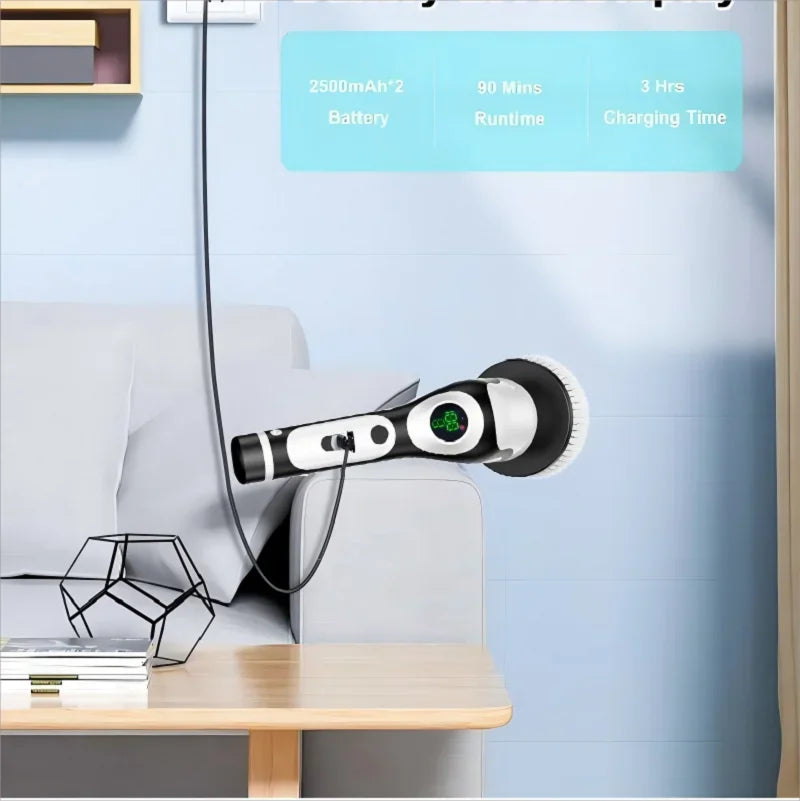 Rechargeable Rotary Electric Scrubber Brush with Voice Alert Electric Scrubber Brush SPOT