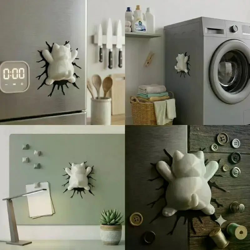 3D Printed Cat Through-Wall Fridge Magnet – Cute Home Decor Decorative Magnet SPOT Default Title