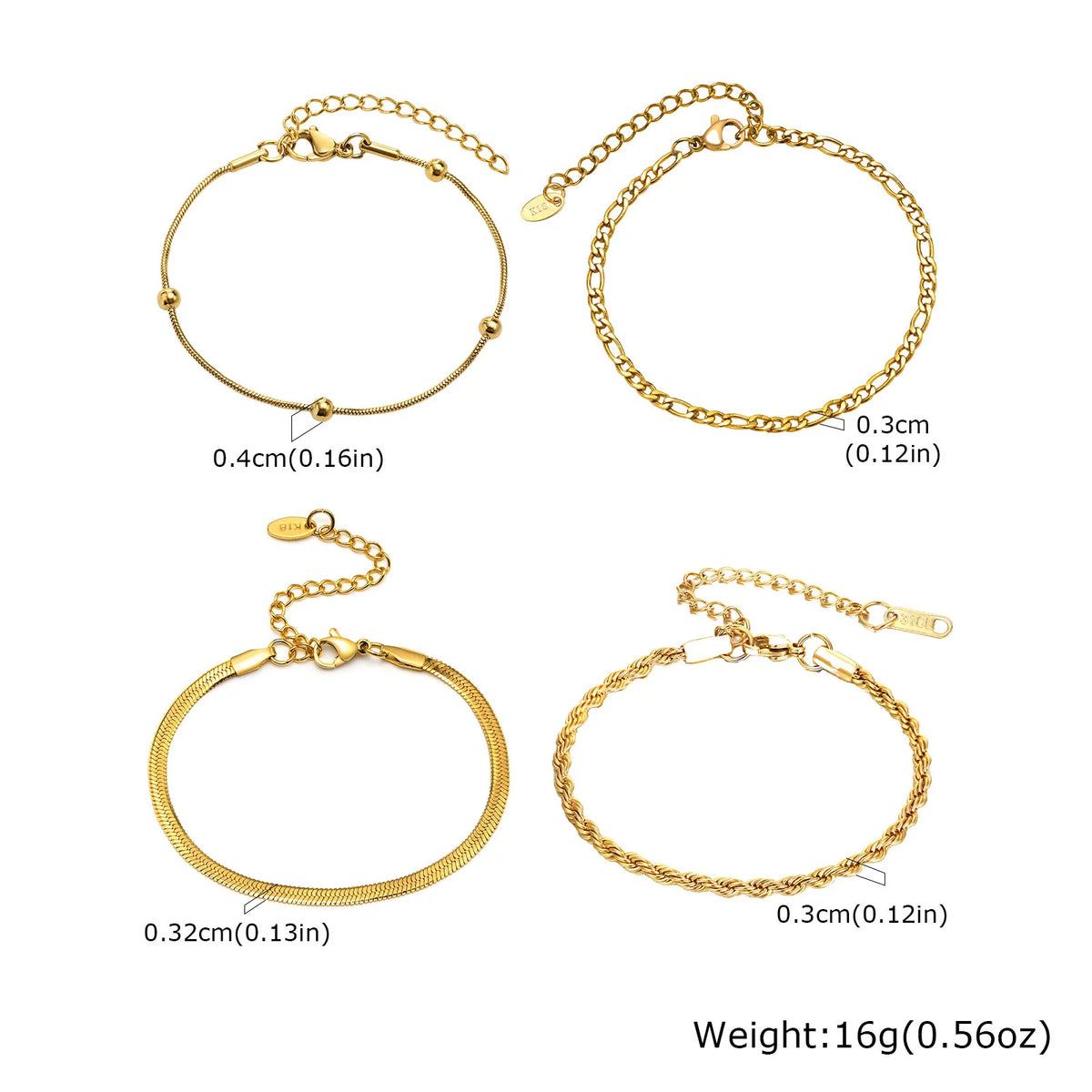 Meaeguet Gold Link Chain Bracelet – Stackable Stainless Steel Chain Link Bracelet SPOT