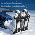 10-Tooth Ice Cleats Crampons – Anti-Slip Snow Shoe Grips Ice Cleats Crampons SPOT Transparent-XL-47-52