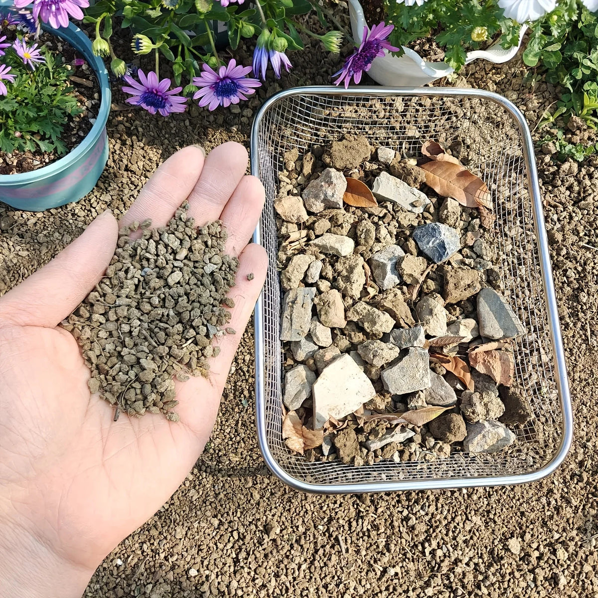 Stainless Steel Soil Sifter – Heavy-Duty Mesh Garden Sieve Garden Soil Sifter SPOT
