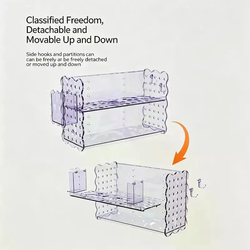 2-Tier Clear PET Desk Organizer – Tool-Free Desktop Shelf Desktop Organizer SPOT