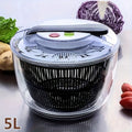 5L Large Salad Spinner – One-Hand Press Lid Vegetable Dryer Salad Spinner SPOT 5L