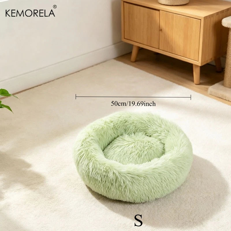 Ultra Soft Plush Dog & Cat Bed – Washable Pet Sleeping Bed Plush Pet Bed SPOT Green S 50cm