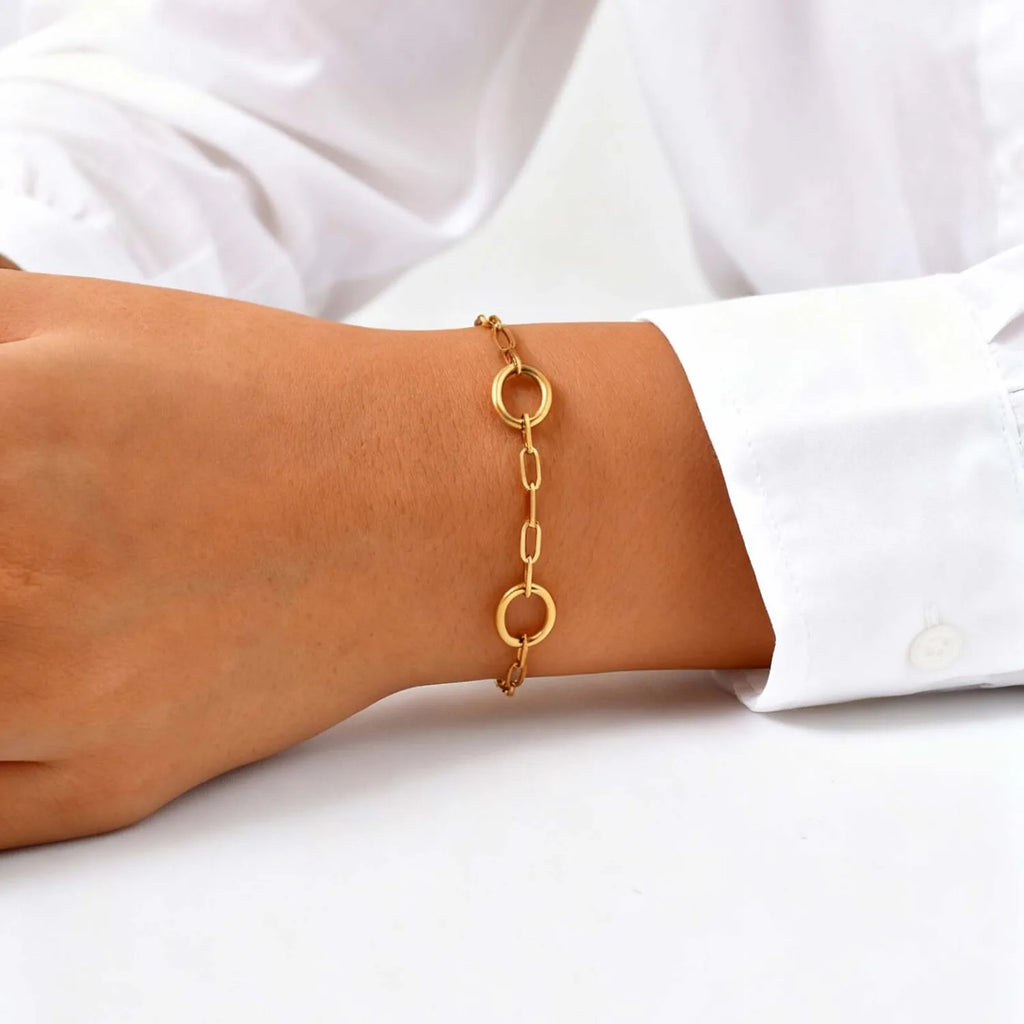 Geometric Stainless Steel Stack Chain Bracelet for Women Chain Link Bracelet SPOT