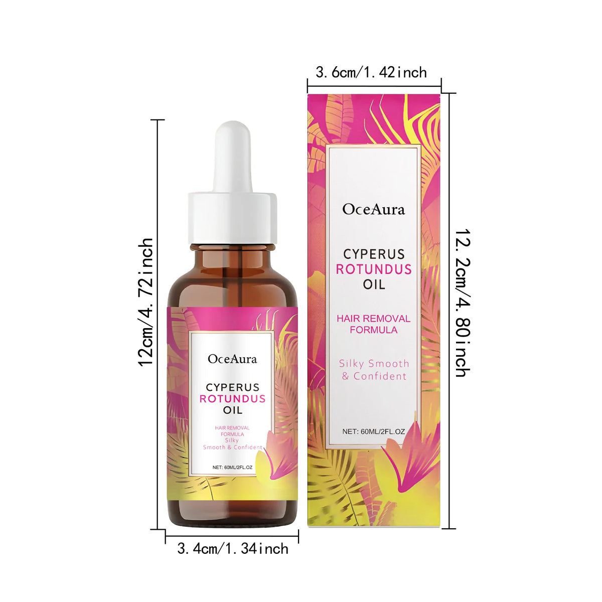 OceAura Cyperus Rotundus Hair Inhibitor Body Oil – 60ml Hair Inhibitor Oil SPOT