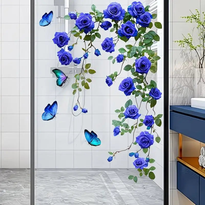 PVC Flower & Leaf Removable Wall Decal | Self-Adhesive Sticker Wall Decal Sticker SPOT A6
