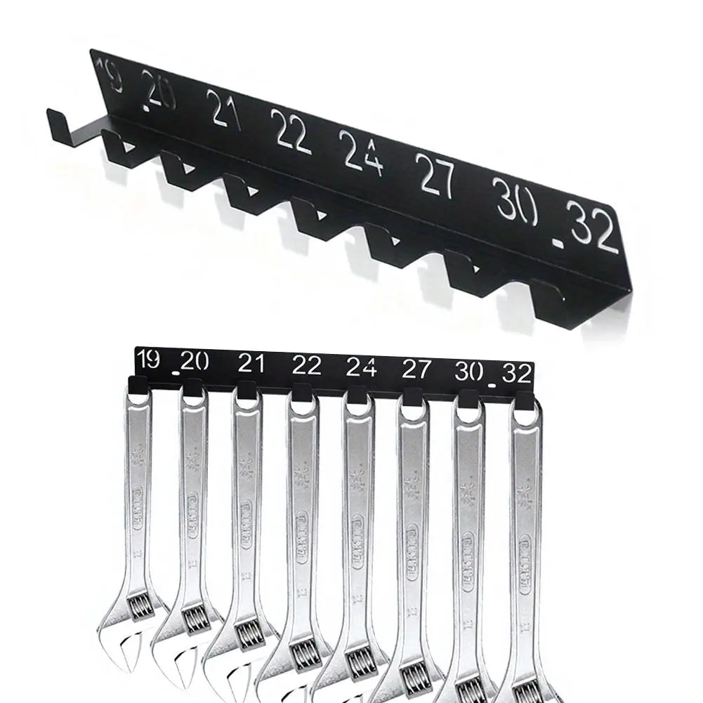 Wall-Mounted Wrench Organizer Rack – Numbered Steel Tool Holder Tool Organizer Rack SPOT 1PC B