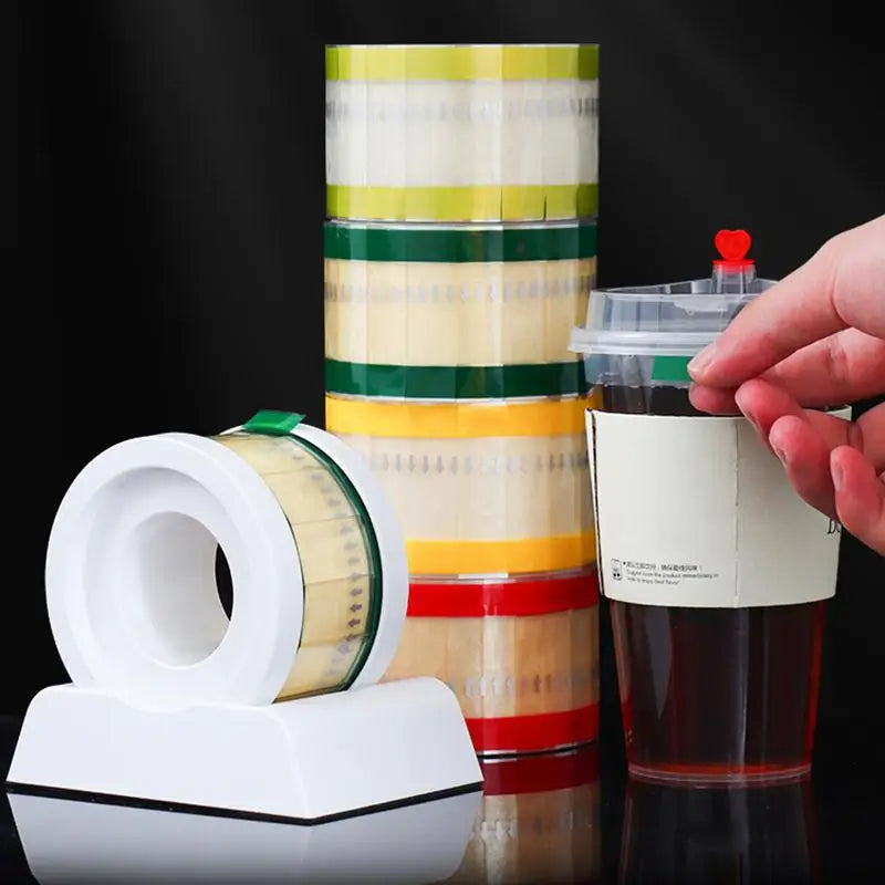 Food-Safe Cup Sealing Stickers – Leak-Proof Drink Sealers Roll Cup Sealing Stickers SPOT